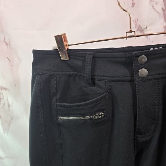 Title Nine Pants Womens 10 X 30 Black Brave High Rise Genie Brushed Zip - Picture 2 of 13